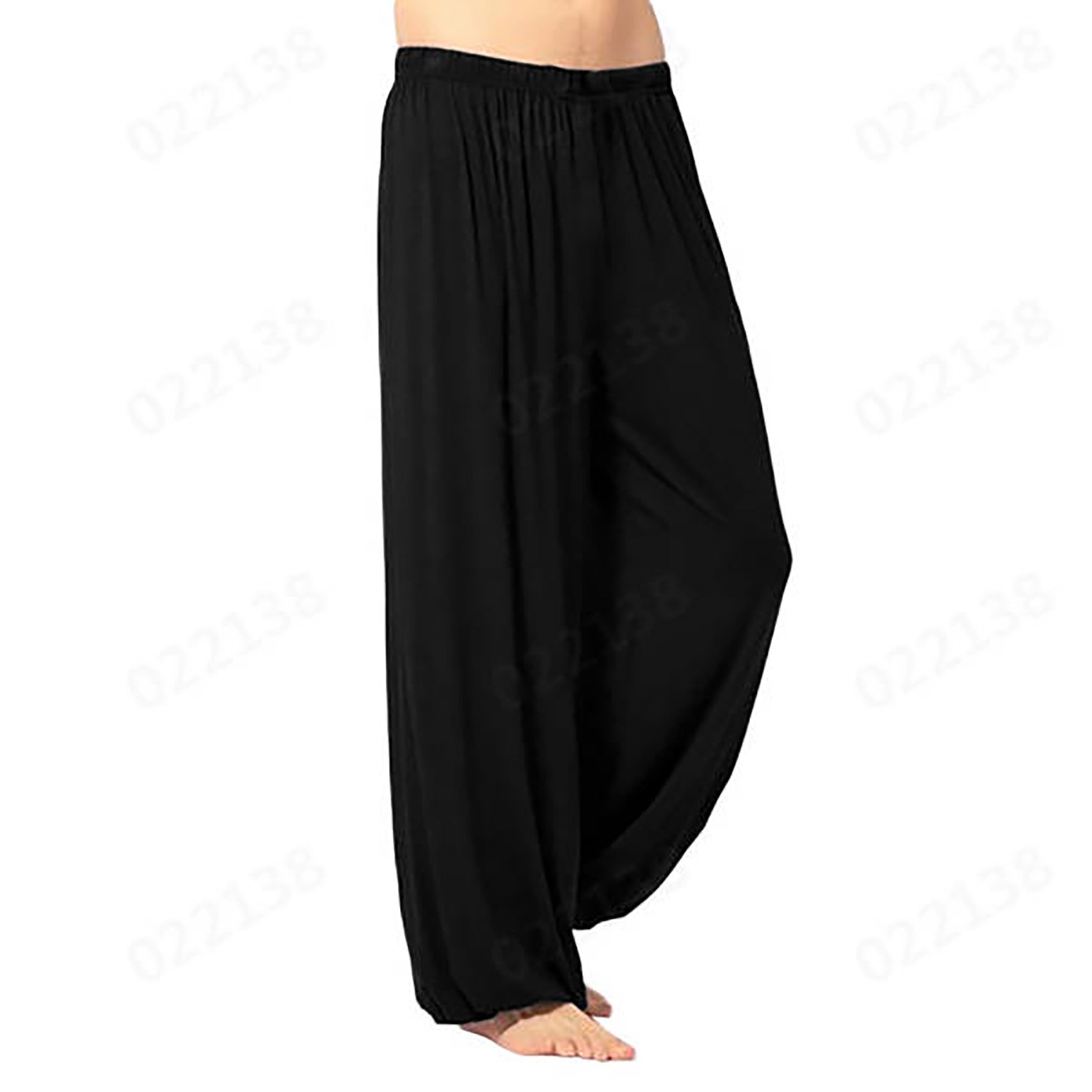 thumbnail image 3 of Pantalones jogger holgados informales para hombre: tejido de poliéster, bolsillos cargo, rodillas plisadas, para senderismo/actividades al aire libre, tallas S-XXXL., 3 of 6